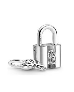 Pandora Charms,925 Sterling Silver Charms,Padlock & Key Zircon Dangle Charm,Charms for Pandora Charm Bracelet,Charms for Bracelet