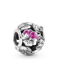 Pansy Flower Friends Charm,Charms for Pandora Charm Bracelet,Pandora Charms,Charms for Bracelet,925 Sterling Silver Charms