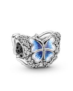 925 Sterling Silver Charms,Blue Butterfly Sparkling Zircon Charm,Charms for Bracelet,Pandora Charms,Charms for Pandora Charm Bracelet